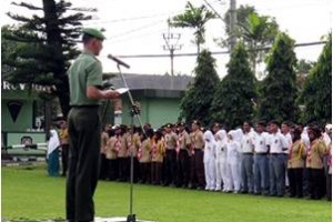 Dandim 0615 Kuningan saat membuka Acara Lomba Ketangkasan Pramuka